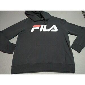 Fila Hoodie Men XL Black Outdoor Sports Hiking Activity Unisex Stretch